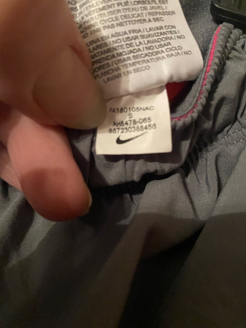 Nike Women's Gray Athletic Shorts with Pink Accent - Picture 2 of 6